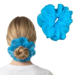 New Blue Chiffon Scrunchie Hair Tie XLarge Women’s And Girls